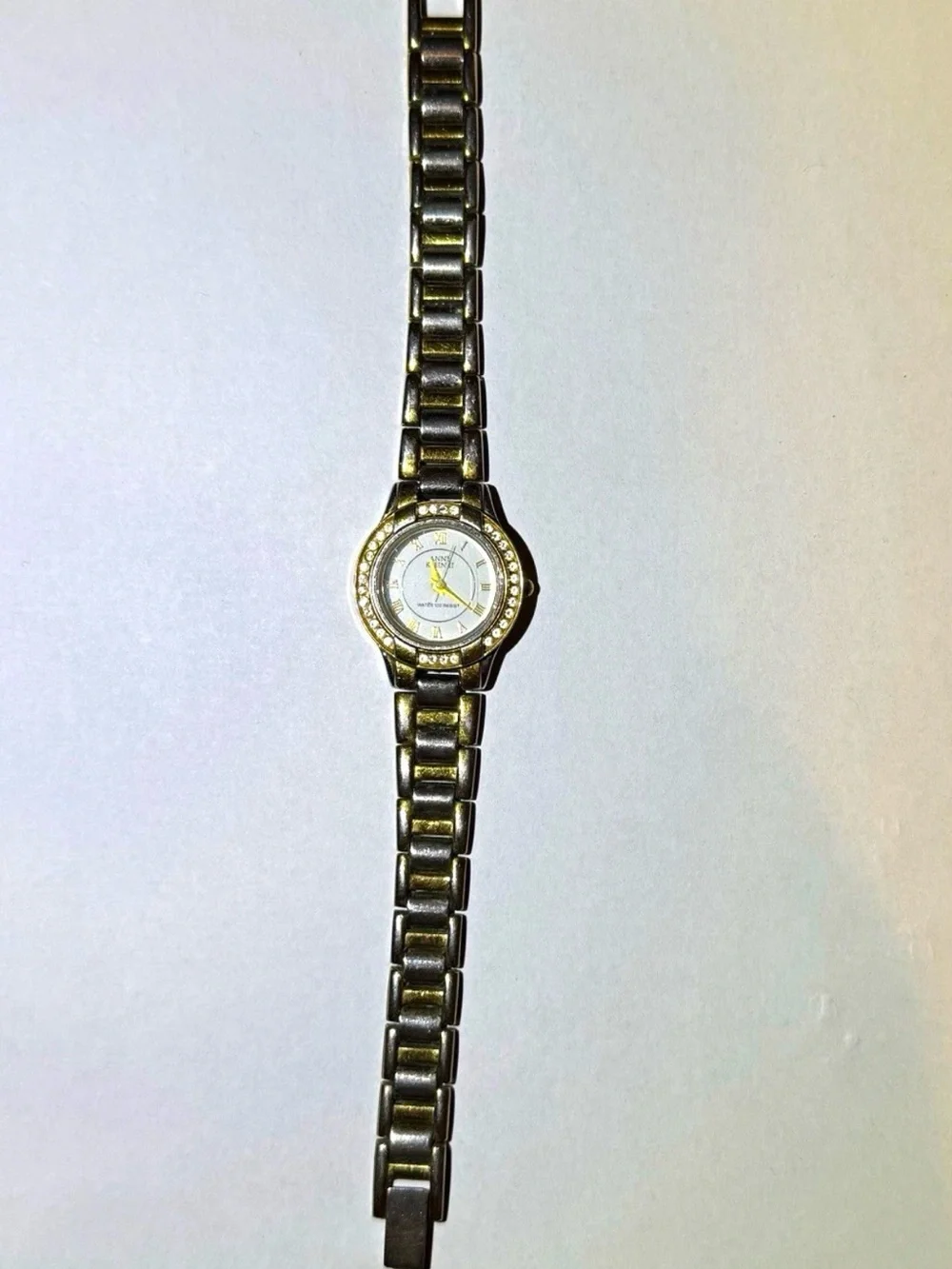 Anne Klein Gold-Tone Crystal Accent Bracelet Watch